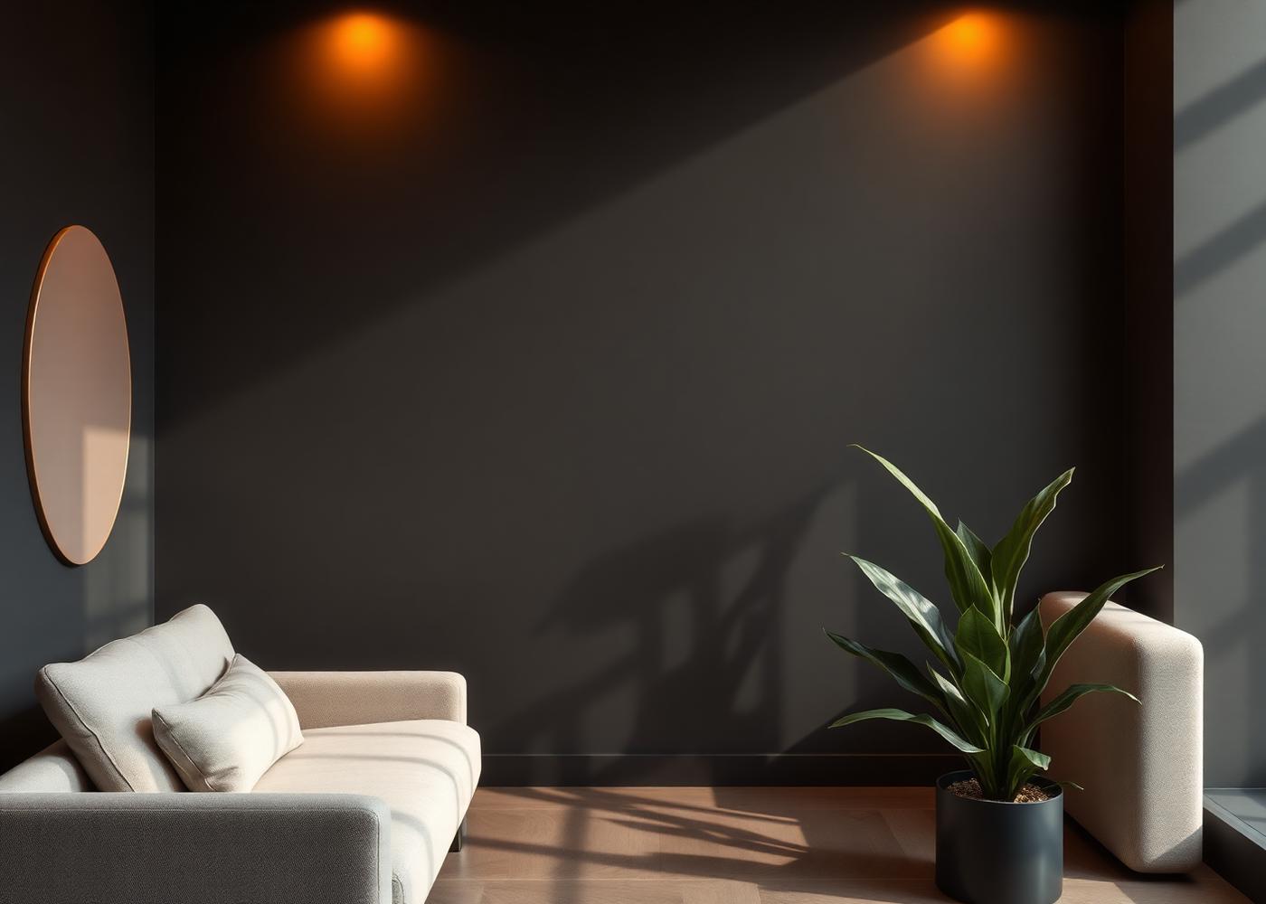 Sala de espera acolhedora da Clínica Sammah com iluminação quente